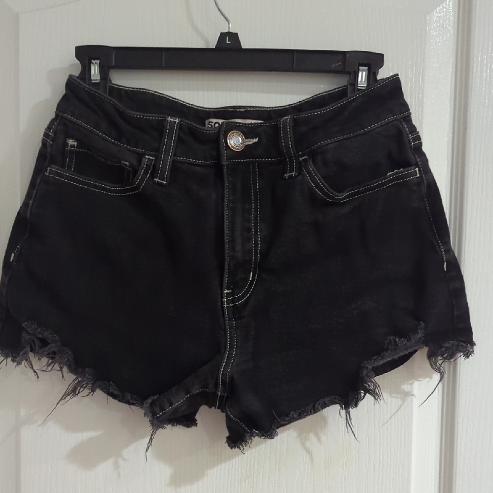 SO Black Distressed Denim Jean Shorts